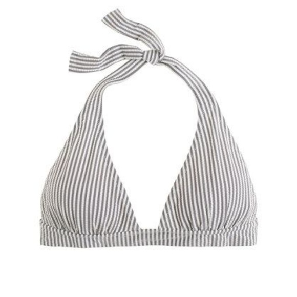 J. Crew Other - J Crew Seersucker Swim Triangle Halter Top